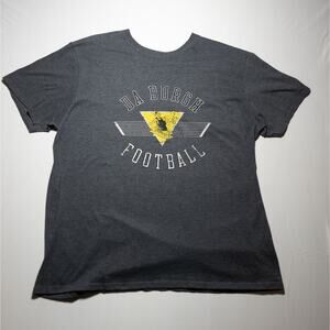 Da Burgh Football T-Shirt Mens XL Gray Yellow Triangle Steel Worker Pittsburgh